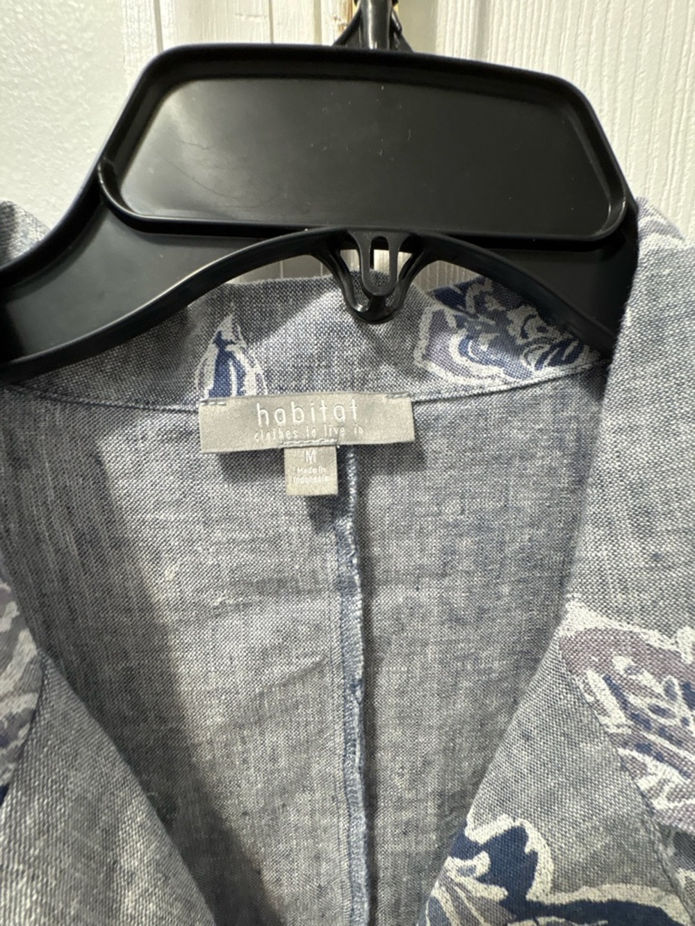 Habitat Bloomer Go To Dress Linen Light Blue Floral Button Down Midi Shirt Dress - Picture 5 of 5